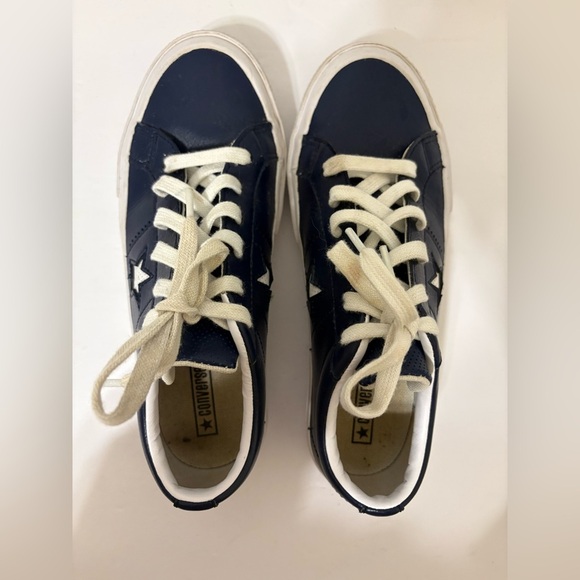 Converse One Star blue leather low top sneakers junior size 4.5 - Picture 8 of 11